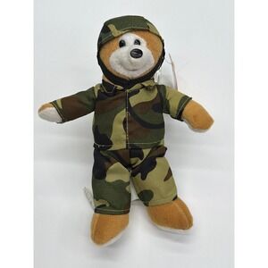2008 Toy Network Bryson Soldier Bear 9 Inch Military Camouflage Plush Teddy